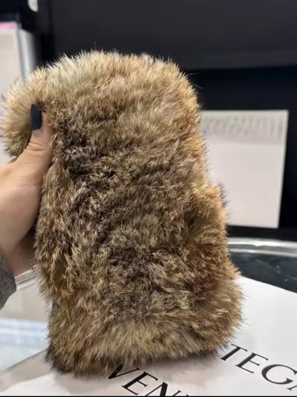 Real Fur Headband Wide Winter Ear Warmer Plush Fluffy Natural Brown Headpiece